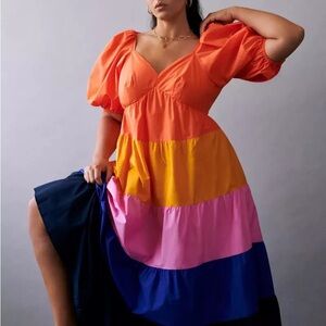 NWT Farm rio color block maxi dress